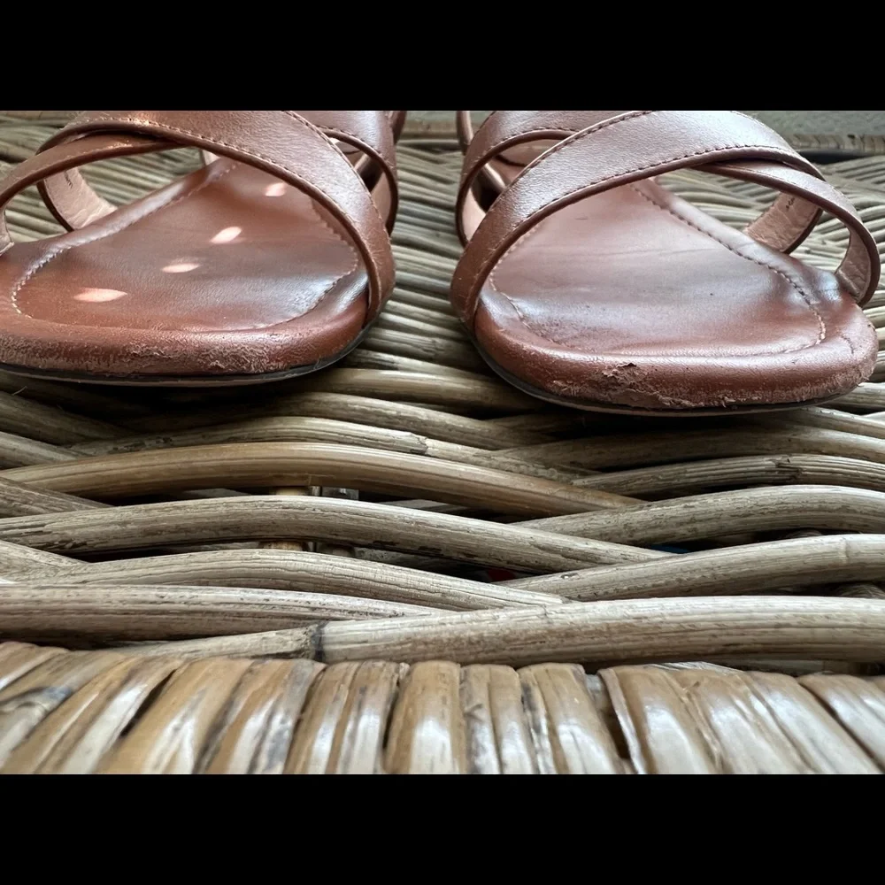 J. Crew Abbie Leather Cross Strap Sandals - Picture 3 of 4